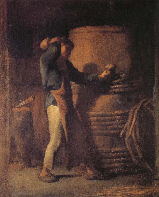 Jean Francois Millet The peasant in front of barrel china oil painting image